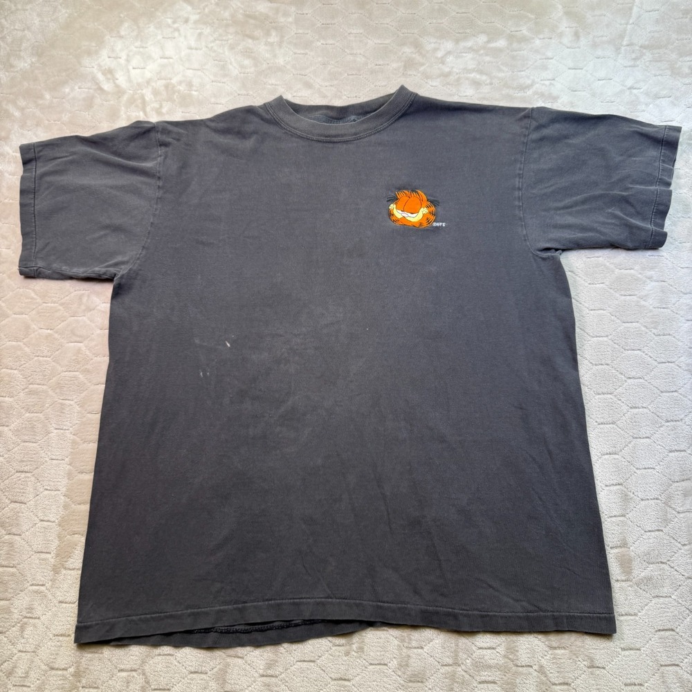 VTG Blitzz Studios Embroidered Garfield Shirt Size XL Single Stitch FADED WORN